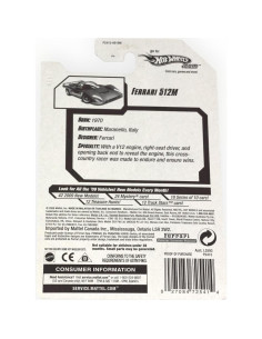 Hot Wheels Ferrari 512M 2009 Rojo 1:64 Metal Colección 2