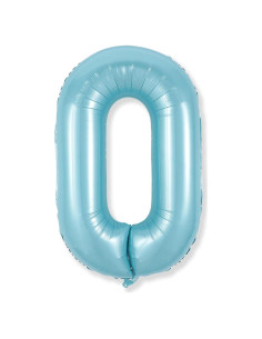 Globo Número 0 Azul Pastel 101,6 cm para Fiestas