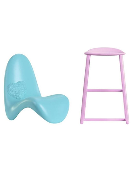 Piezas de Repuesto Casa de Muñecas Barbie HMX10 - Sillón Azul y Taburete Rosa Piezas de Repuesto Casa de Muñecas Barbie HMX10 - Sillón Azul y Taburete Rosa