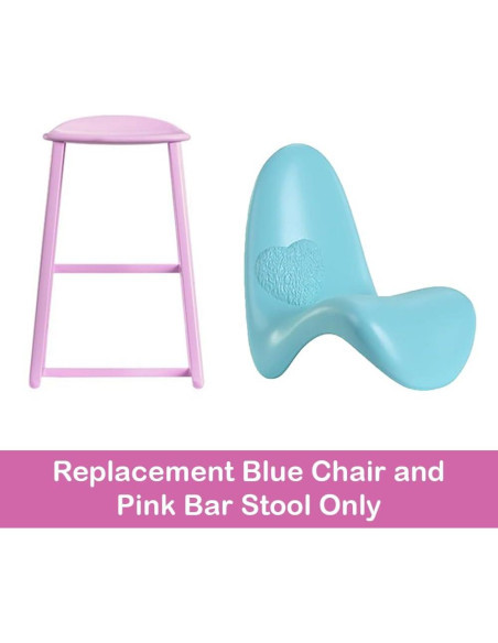 Piezas de Repuesto Casa de Muñecas Barbie HMX10 - Sillón Azul y Taburete Rosa Piezas de Repuesto Casa de Muñecas Barbie HMX10 - Sillón Azul y Taburete Rosa