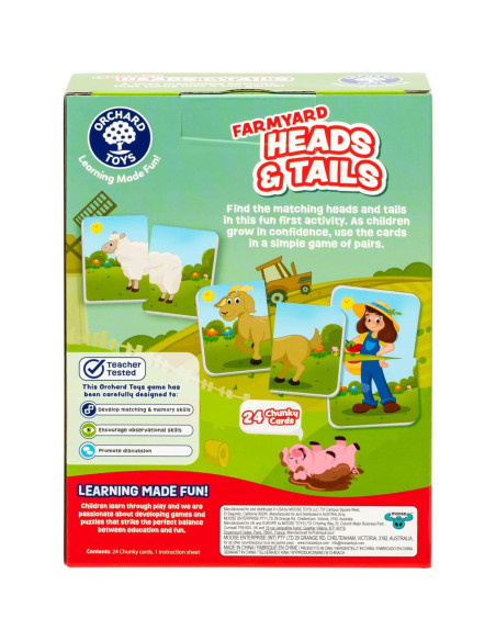 Juego de Emparejamiento Granja Orchard Toys - 24 Tarjetas Juego de Emparejamiento Granja Orchard Toys - 24 Tarjetas
