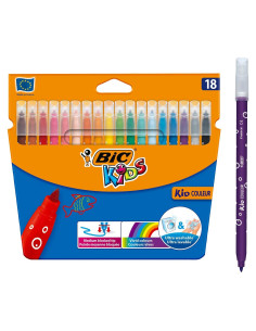 Rotuladores BIC Kids Kid Couleur 18 Colores Lavables