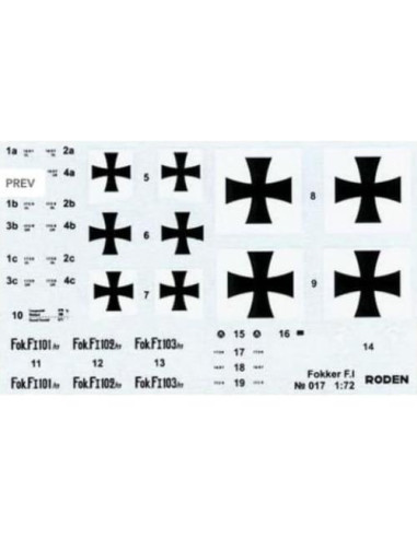 Modelo de Avión Fokker F.I Roden 1/72 Plástico Nuevo