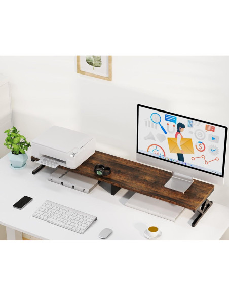 Soporte Doble Monitor ErgoFocus Madera Rústica 99 cm 45 kg