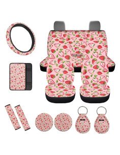 Juego de Fundas de Asiento de Coche UNICEU Fruta de Fresa 12 Piezas