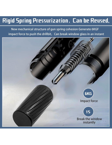 Herramienta de Escape Kereeao 2-en-1 Rompe Ventanas y Cortador