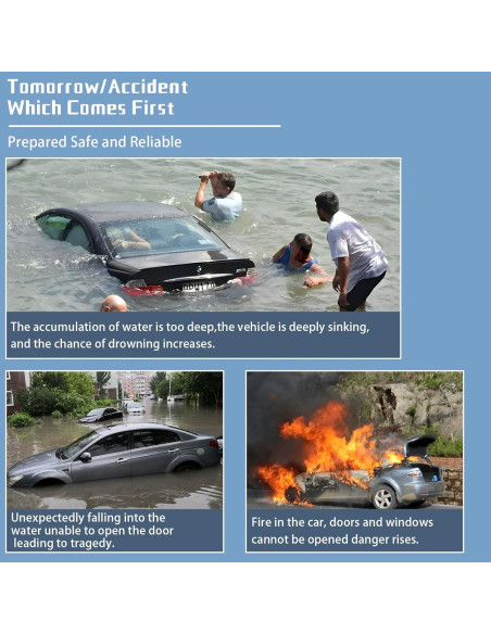 Herramienta de Escape Kereeao 2-en-1 Rompe Ventanas y Cortador