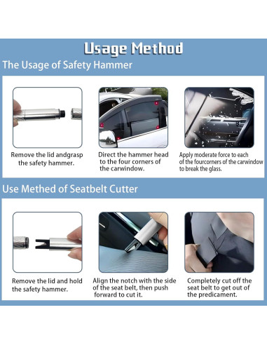 Herramienta de Escape Kereeao 2-en-1 Rompe Ventanas y Cortador