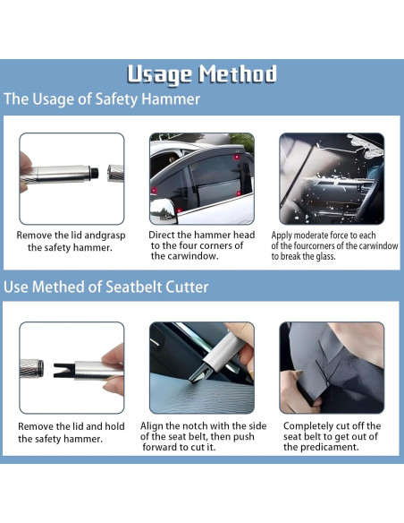 Herramienta de Escape Kereeao 2-en-1 Rompe Ventanas y Cortador