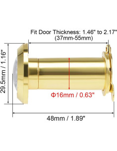 Mirador de Puerta Latón Dorado 220 Grados 37-55mm uxcell 2