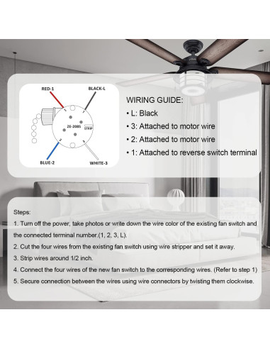 Interruptor de Ventilador de Techo Aoprofree ZE-208s 3 Velocidades Bronce