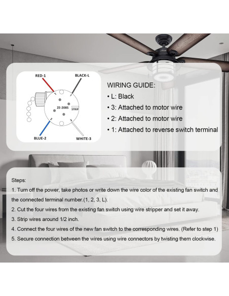 Interruptor de Ventilador de Techo Aoprofree ZE-208s 3 Velocidades Bronce