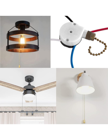 Interruptor de Ventilador de Techo Aoprofree ZE-208s 3 Velocidades Bronce