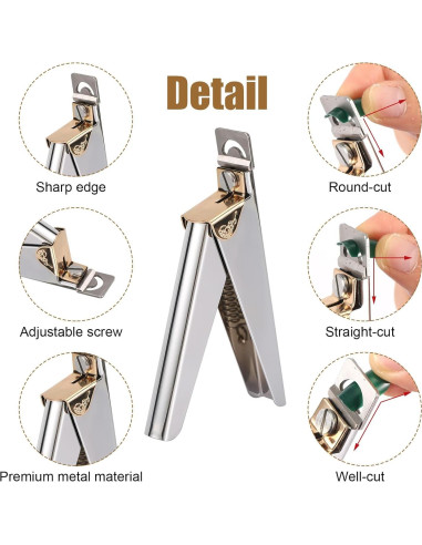 Set de Cortadores de Uñas Falsas PEUTIER con Tijeras y Empujador