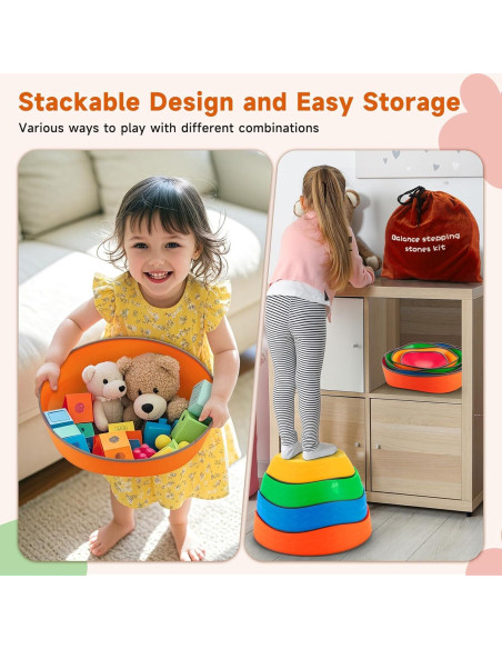 Piedras de Paso Antideslizantes Astrell - 5 Piezas para Niños