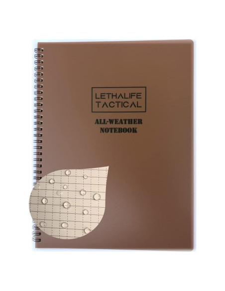 Bloc de Notas Impermeable LETHALIFE 21.6x27.9 cm Marrón Coyote
