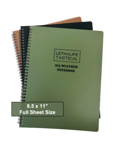 Bloc de Notas Impermeable LETHALIFE 21.6x27.9 cm Marrón Coyote