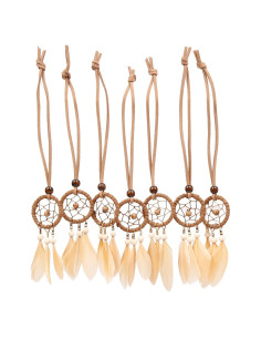 Set de 7 Atrapas Sueños Khaki - Colgantes para Auto y Decoración