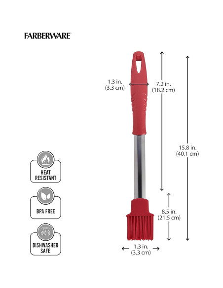 Brocha para Basting BBQ Farberware 40.5 cm Silicona Roja