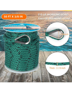 Cuerda de Ancla WTMore 15.24 m x 0.95 cm Polipropileno 2