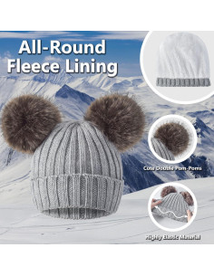 Conjunto de Invierno PVIZZLSS: Gorro, Bufanda y Guantes Táctiles 2