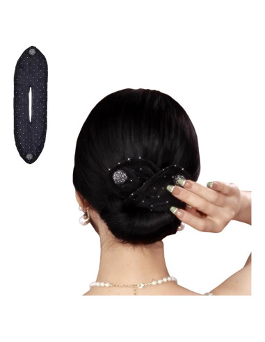 Hacedor de moño de strass QUUPY 34x12 cm Accesorio de cabello