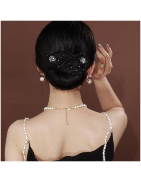 Hacedor de moño de strass QUUPY 34x12 cm Accesorio de cabello