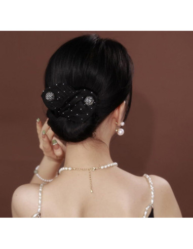 Hacedor de moño de strass QUUPY 34x12 cm Accesorio de cabello