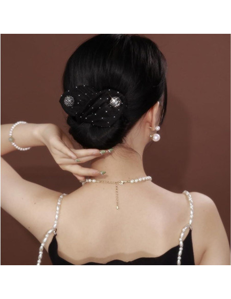 Hacedor de moño de strass QUUPY 34x12 cm Accesorio de cabello