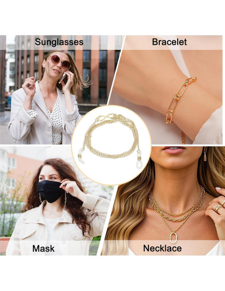 Cadena de Gafas uxcell 75cm Aleación Antideslizante