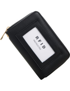 Cartera RFID FACAI Negra para Mujeres - Compacta y Segura 2