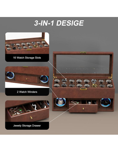 Cargador de Relojes DUKWIN para 2 Automáticos con Estuche