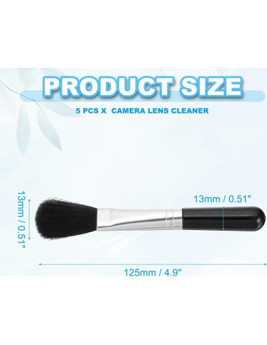 Brocha de Limpieza para Lentes PATIKIL - 5 Pcs Negro