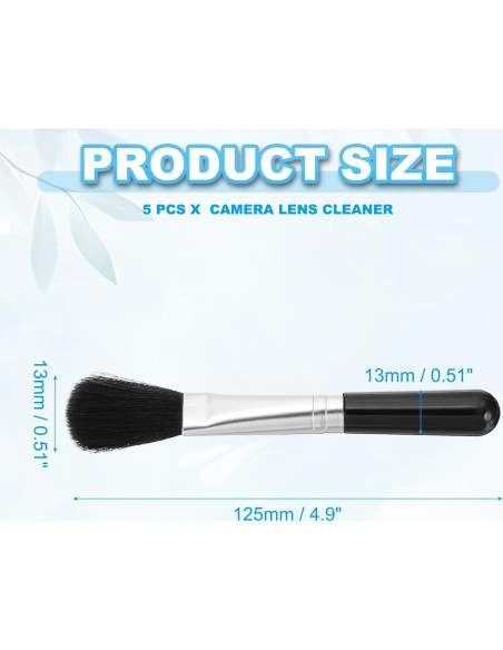 Brocha de Limpieza para Lentes PATIKIL - 5 Pcs Negro