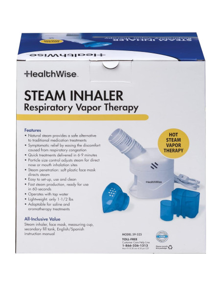 Inhalador de Vapor HealthWise 59-525 | Terapia Respiratoria y Facial
