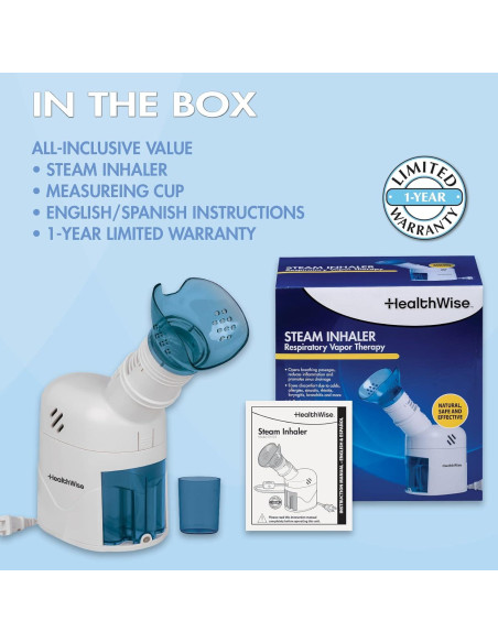 Inhalador de Vapor HealthWise 59-525 | Terapia Respiratoria y Facial