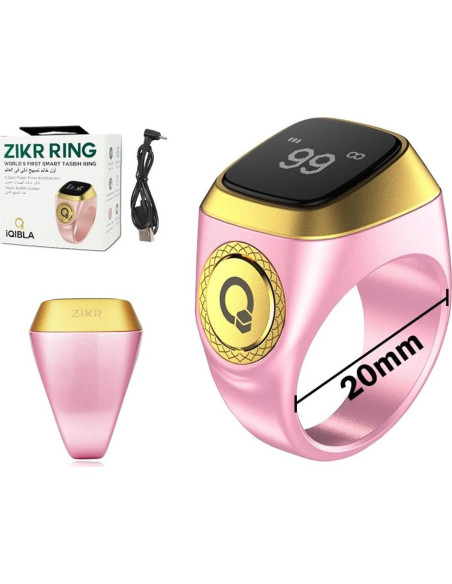 Contador de Anillo Inteligente Anlising Zikr Tasbih Rosa 20mm