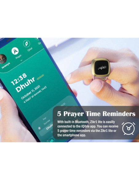 Contador de Anillo Inteligente Anlising Zikr Tasbih Rosa 20mm