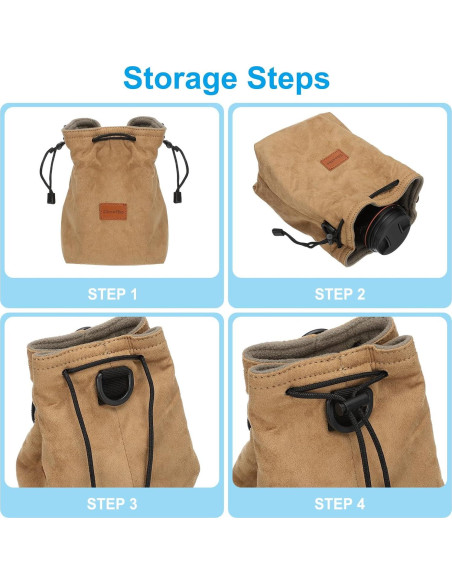 Bolsa de Lentes PATIKIL Gris Tamaño S con Cierre de Cuerda