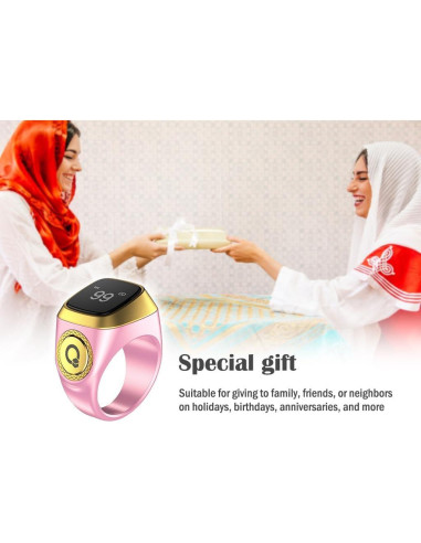Contador de Anillo Inteligente Anlising Zikr Tasbih Rosa 20mm