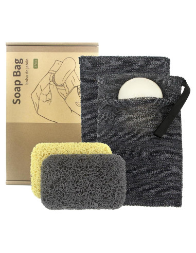 Juego de 2 Bolsas de Jabón Exfoliantes YOTDHUO Gris