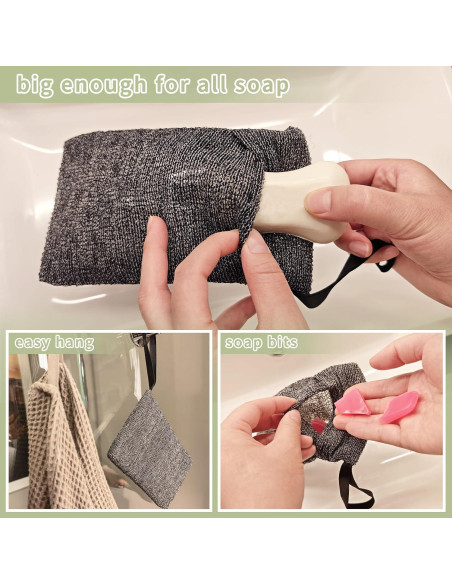 Juego de 2 Bolsas de Jabón Exfoliantes YOTDHUO Gris