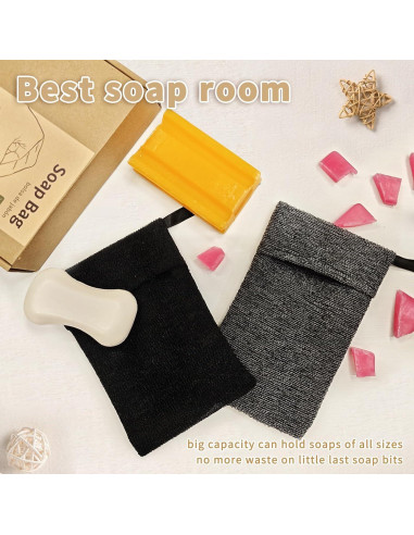 Juego de 2 Bolsas de Jabón Exfoliantes YOTDHUO Gris