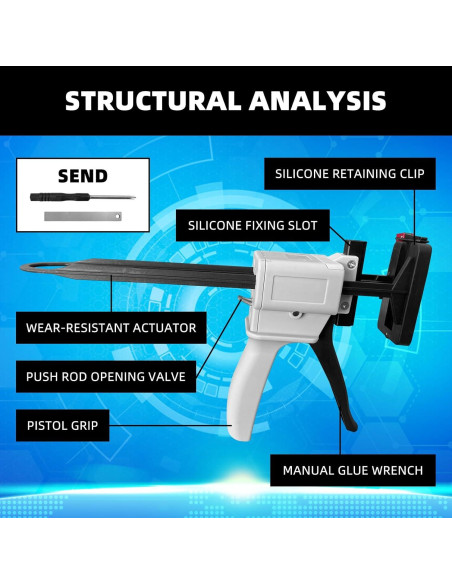 Pistola de Pegamento Manual DLBEEM 704 para Tubos de 45-100g