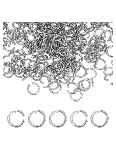 350 Anillas Abiertas Acero Inoxidable uxcell 5mm 0.8mm Grosor