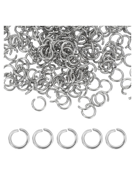 350 Anillas Abiertas Acero Inoxidable uxcell 5mm 0.8mm Grosor