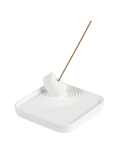 Soporte de Incienso Minimalista beFlow - Yeso Blanco 9x9 cm