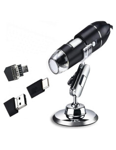 Microscopio Digital USB Meichoon 1600X 3-en-1 con Soporte