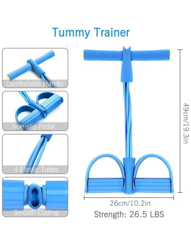 Banda de Resistencia Fitness Tictoyo 4 Tubos Tirador Tobillo