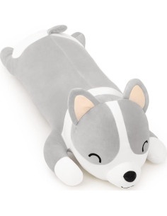 Cojín de Cuerpo Shiba Inu Yeqivo 60cm Suave Peluche Gris 2